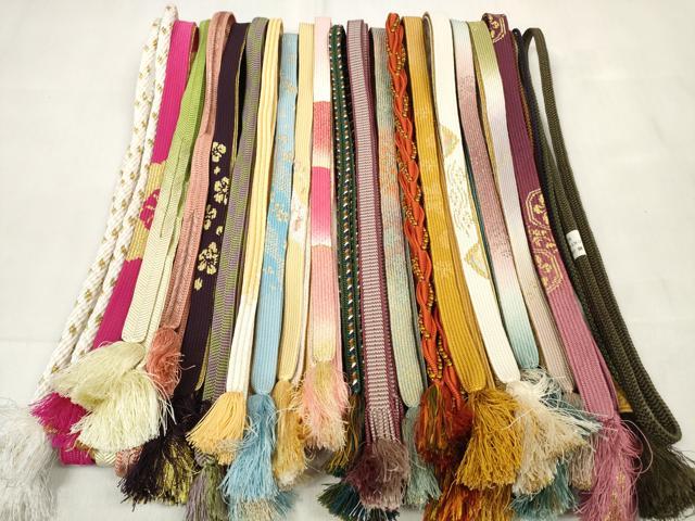 平和屋着物●和装小物　帯締め20本セット　高麗組　観世組　冠組　たこ足房　金糸　逸品　DABC1062zzz