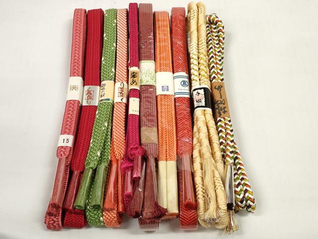 平和屋着物●和装小物　帯締め10本セット　組紐　手組　鴨川組　角八つ組　金糸　高島屋扱い　逸品　未使用　DABC1186zzz