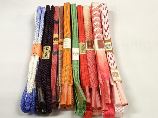 平和屋着物●和装小物　帯締め10本セット　五嶋紐　秀作組紐　組紐　金糸　逸品　未使用　DABC1187zzz