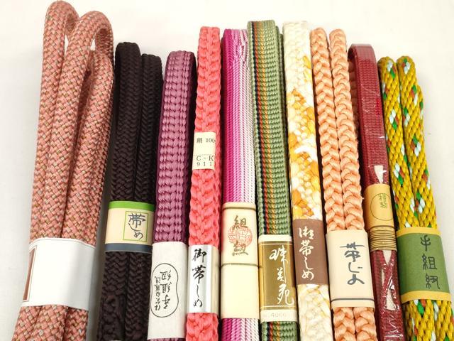 平和屋着物●和装小物　帯締め10本セット　手組紐　鎌倉組　逸品　未使用　DABC1194zzz_1