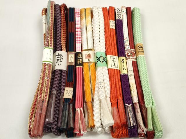 平和屋着物●和装小物　帯締め10本セット　西陣　組紐　冠組　金糸　小田急・さが美扱い　逸品　未使用　DABC1195zzz