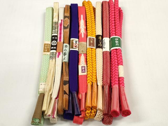 平和屋着物●和装小物　帯締め10本セット　手組紐　組紐　レザー　金糸　西武・伊勢丹扱い　逸品　未使用　DABC1200zzz 平和屋着物○和装小物 帯締め10本セット 手組紐 組紐 レザー 金糸 西武