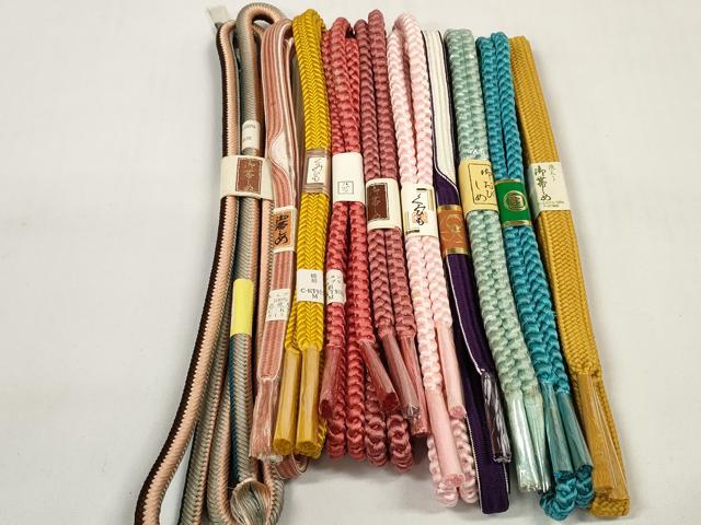 平和屋着物●和装小物　帯締め10本セット　組紐　奈良組　素材色々　未使用　DABC1225zzz