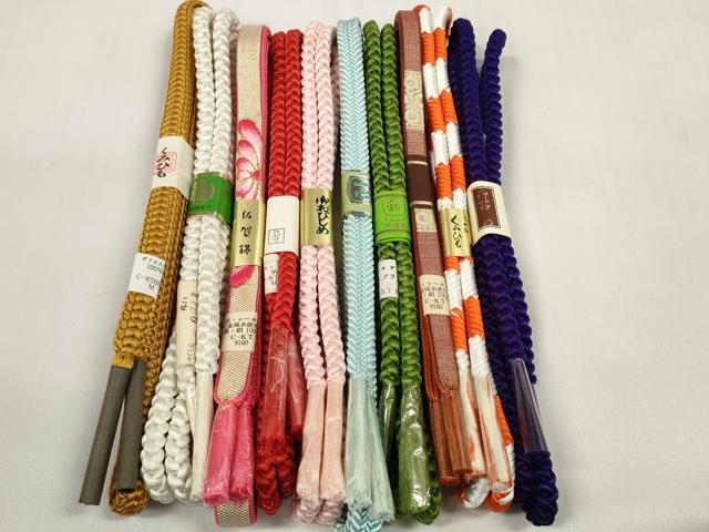 平和屋着物●和装小物　帯締め10本セット　佐賀錦　組紐　金糸　素材色々　未使用　DABC1226zzz 平和屋着物○和装小物 帯締め10本セット 佐賀錦 組紐 金糸 素材色々 未