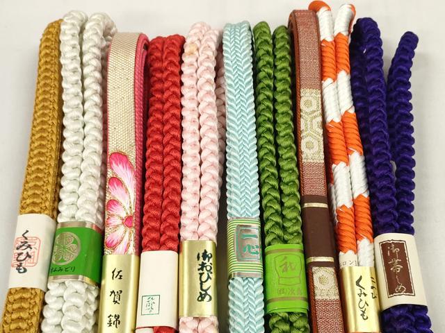 平和屋着物●和装小物　帯締め10本セット　佐賀錦　組紐　金糸　素材色々　未使用　DABC1226zzz 平和屋着物○和装小物 帯締め10本セット 佐賀錦 組紐 金糸 素材色々 未