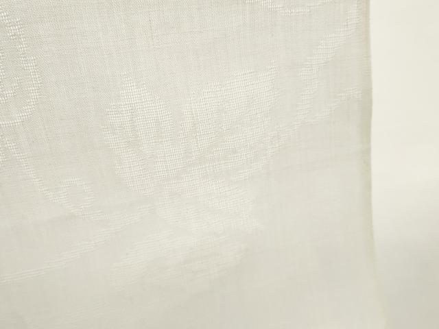 平和屋着物＊夏物　長襦袢　反物　着尺　枝葉紋紗　生成り色　小千谷織物謹製　麻　逸品　未使用　DABC1235zzz_5