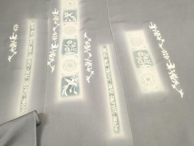 平和屋着物●付下げ　反物　着尺　花鳥文　暈し染め　金彩　丹後ちりめん　逸品　未使用　DABC1471zzz