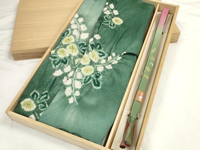 平和屋着物●和装小物　帯締め・帯揚げセット　柄絞り　菊　手組紐　高麗組　金糸　逸品　未使用　DABC1533zzz