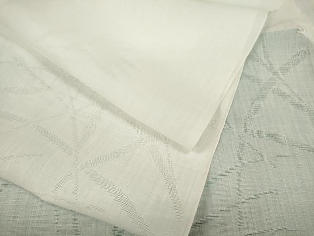 平和屋着物＊夏物　長襦袢　反物　着尺　芒花紋紗　生成り色　小千谷織物謹製　証紙付き　麻　逸品　未使用　DABC1765zzz_2