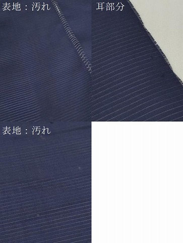 平和屋着物＊夏物　色無地　解き反物　着尺　絽　濃藍色　高島屋扱い　逸品　DABC1769zzz_9