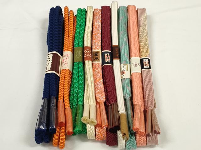 平和屋着物●和装小物　帯締め10本セット　組紐　高麗組　冠組　金糸　逸品　未使用　DABC1857zzz