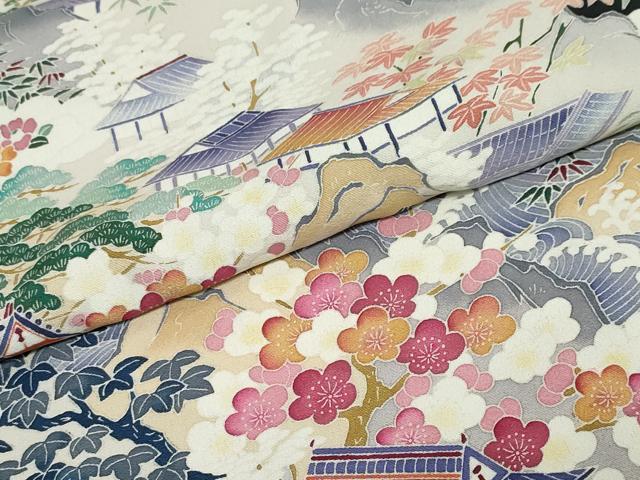 平和屋着物●本加賀友禅作家　土田外男　黒留袖　立波風景文　正絹　逸品　DABC2031ud 平和屋着物○本加賀友禅作家 土田外男 黒留袖 立波風景文 正絹 逸品