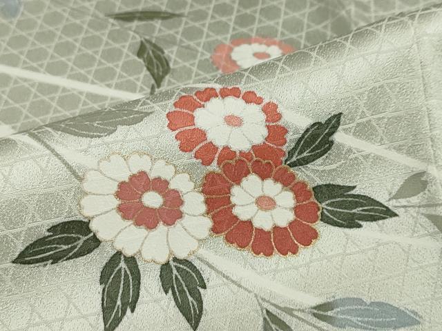 平和屋着物●訪問着　草花文　金彩　正絹　逸品　DABC2064ud_7
