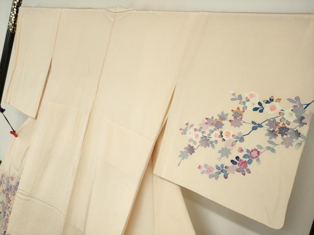平和屋着物○本加賀友禅作家 毎田仁郎 訪問着 草花文 正絹 逸品
