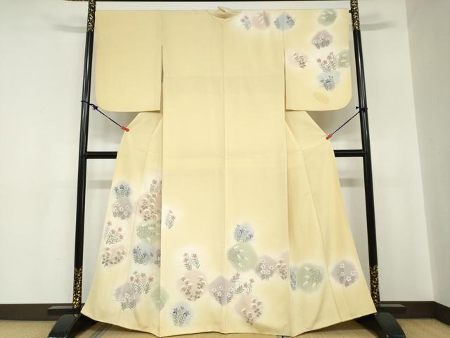 平和屋着物●訪問着　手描き　草花文　暈し染め　正絹　逸品　DABC2187ud 平和屋着物○訪問着 手描き 草花文 暈し染め 正絹 逸品 DABC2187ud