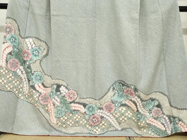 平和屋着物●名門　藤娘きぬたや・総絞り　訪問着　辻が花　正絹　逸品　DABC2203ud_3
