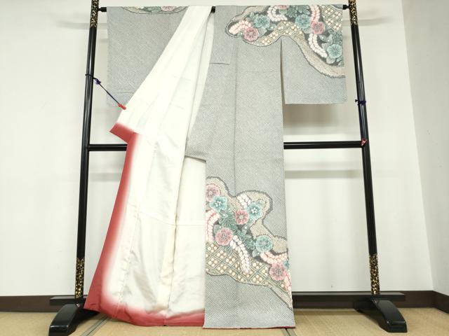 平和屋着物●名門　藤娘きぬたや・総絞り　訪問着　辻が花　正絹　逸品　DABC2203ud_1