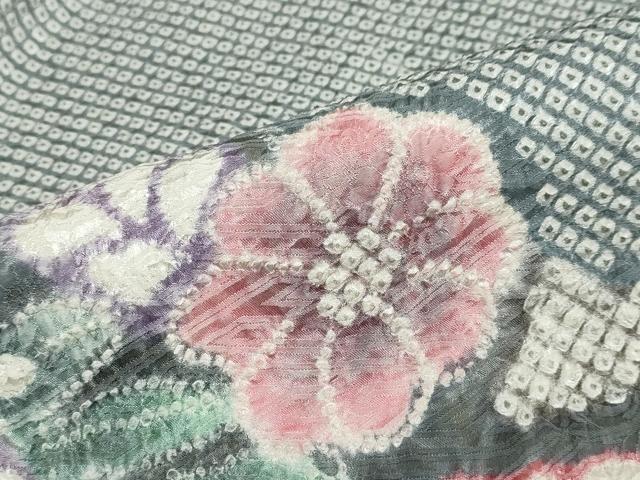 平和屋着物●名門　藤娘きぬたや・総絞り　訪問着　辻が花　正絹　逸品　DABC2203ud_7