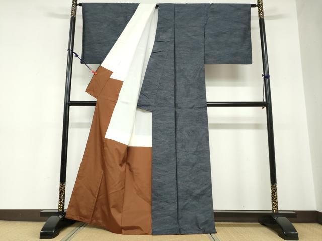 平和屋着物●本場大島紬　抽象文様　正絹　逸品　DABC2239ud_2