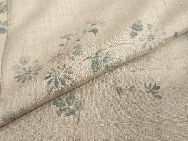 平和屋着物●訪問着　紬地　手描き　草花文　正絹　逸品　DABC2242ud_6