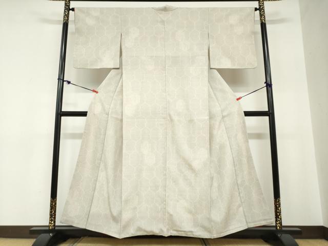 平和屋着物●本塩沢　110亀甲　亀甲文　正絹　逸品　DABC2243ud_1
