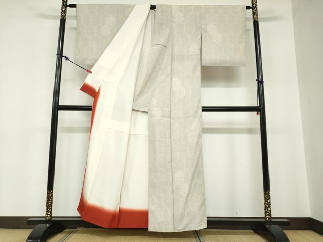 平和屋着物●本塩沢　110亀甲　亀甲文　正絹　逸品　DABC2243ud_2