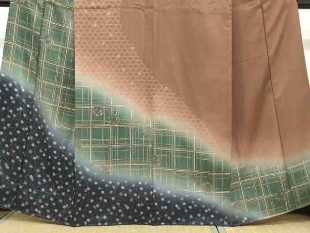 平和屋着物●訪問着　草花丸文　暈し染め　金彩　正絹　逸品　DABC2277ud_3