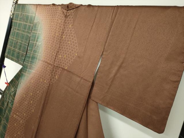 平和屋着物●訪問着　草花丸文　暈し染め　金彩　正絹　逸品　DABC2277ud_2