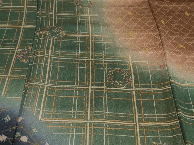 平和屋着物●訪問着　草花丸文　暈し染め　金彩　正絹　逸品　DABC2277ud_5