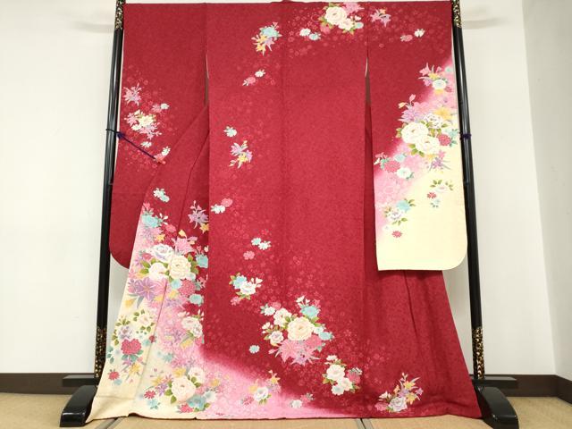 平和屋着物●小振袖　二尺袖　花鳥丸文　鶴　金彩　洗える着物　AABG5237ck 平和屋着物○川栄李奈 小振袖 二尺袖 花尽くし 金彩 洗える着物