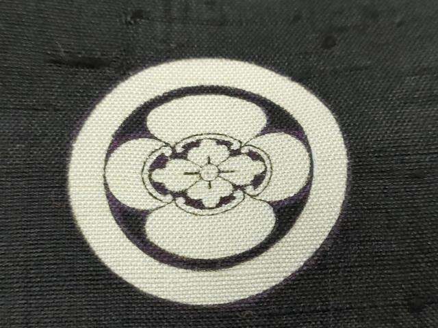 平和屋着物●男性　黒紋付　紬地　正絹　逸品　DABC2297ud_6
