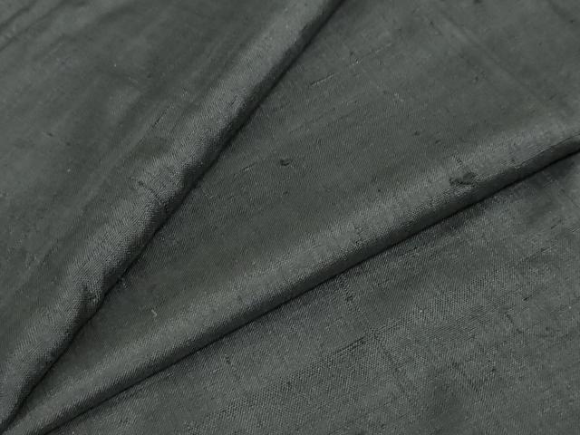 平和屋着物●男性　黒紋付　紬地　正絹　逸品　DABC2297ud_3