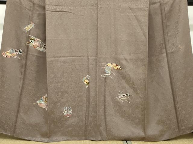 平和屋着物●京縫　月聖子　訪問着　総刺繍　吉祥文　金糸　金通し地　正絹　逸品　DABC2431ud_3