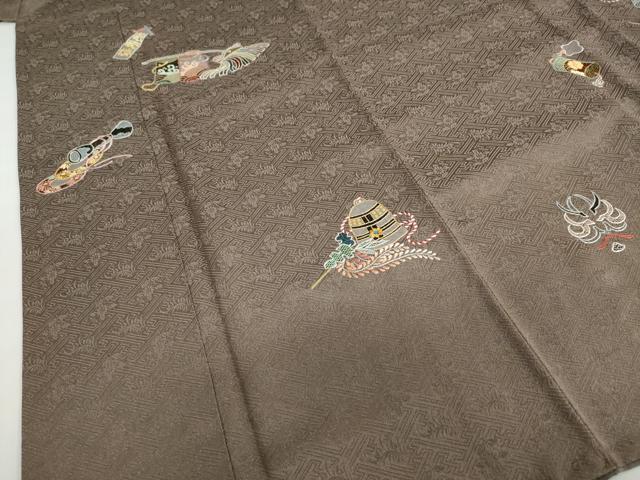 平和屋着物●京縫　月聖子　訪問着　総刺繍　吉祥文　金糸　金通し地　正絹　逸品　DABC2431ud_4