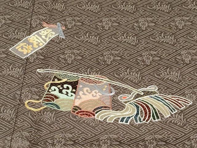 平和屋着物●京縫　月聖子　訪問着　総刺繍　吉祥文　金糸　金通し地　正絹　逸品　DABC2431ud_5