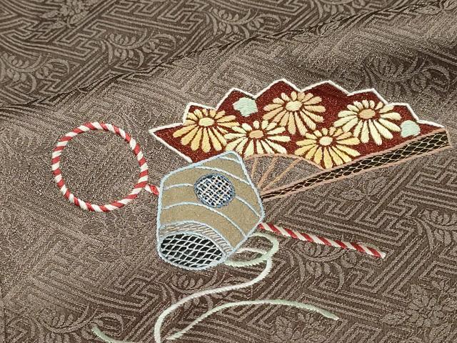 平和屋着物●京縫　月聖子　訪問着　総刺繍　吉祥文　金糸　金通し地　正絹　逸品　DABC2431ud_7