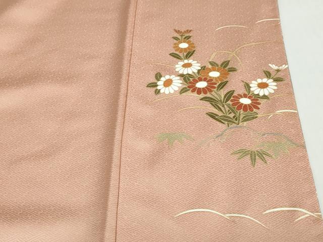 平和屋着物●訪問着　作家物　流水御所車草花文　暈し染め　金彩　正絹　逸品　DABC2487ud_9
