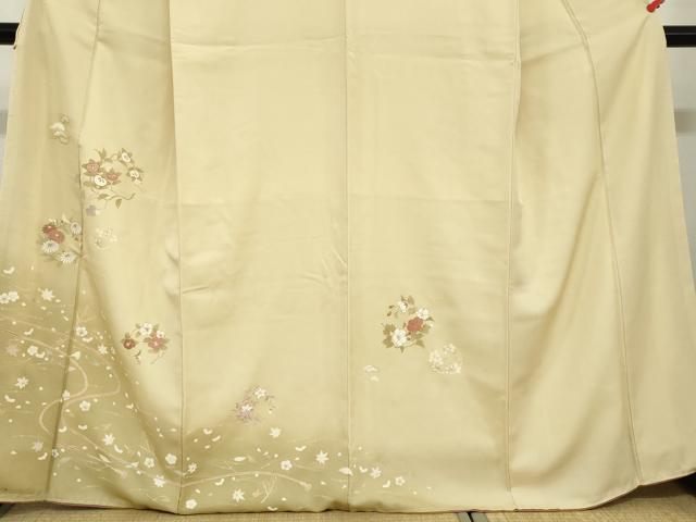 平和屋着物●訪問着　草花文　暈し染め　金彩　正絹　逸品　未使用　DABC2515ud_3