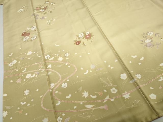 平和屋着物●訪問着　草花文　暈し染め　金彩　正絹　逸品　未使用　DABC2515ud_4