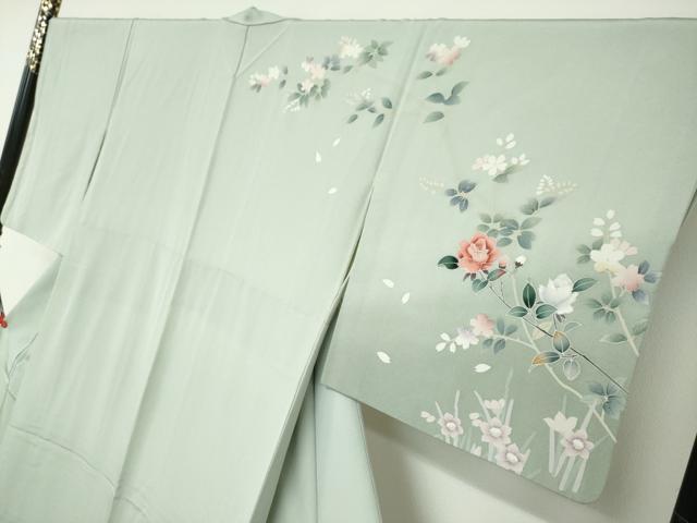 平和屋着物●訪問着　草花文　金銀彩　正絹　逸品　DABC2538ud_2