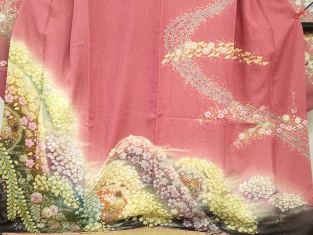 平和屋着物○吉乃一廉 幻の辻が花 振袖 絞り 辻が花 金彩 金通し地