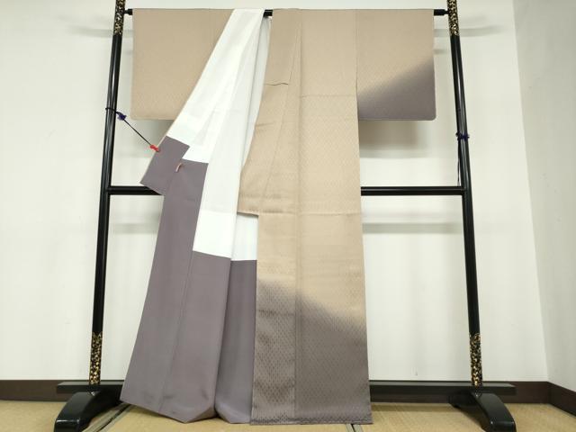 平和屋着物●訪問着　幾何学地紋　暈し染め　ますいわ屋扱い　正絹　逸品　未使用　DABC2597ud_1