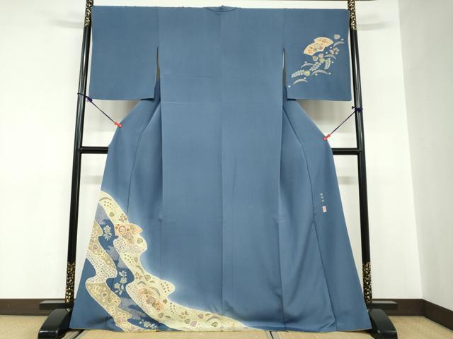 平和屋着物●越後十日町の一流染匠　桐屋・翠山工房　訪問着　絞り　地紙重ね辻が花　やまと誂製　正絹　逸品　DABC2601ud 平和屋着物○越後十日町の一流染匠 桐屋・翠山工房 訪問着 辻が花 暈し