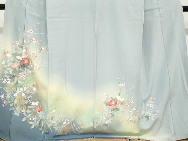 平和屋着物●訪問着　草花文　暈し染め　金銀彩　正絹　逸品　DABC2623ud_3