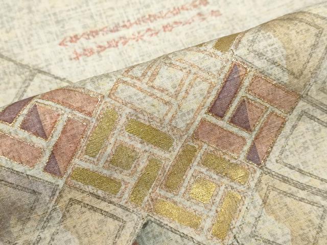 平和屋着物●訪問着　紬地　菱文　金彩　正絹　逸品　DABC2624ud_7