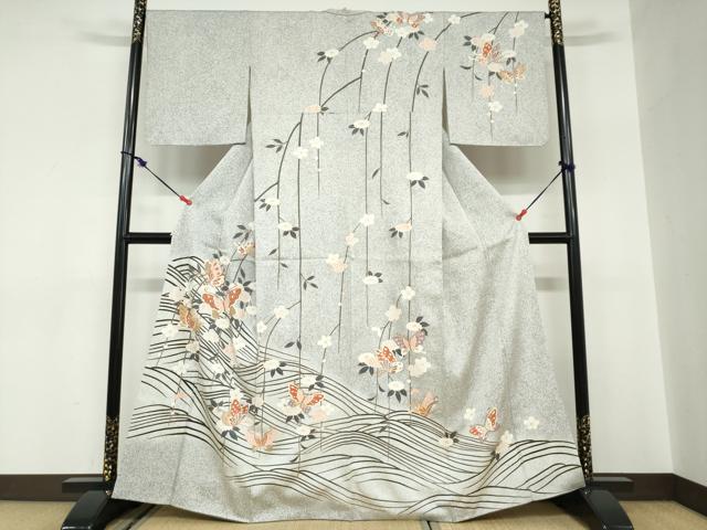 平和屋着物▽上質な紬　単衣　成り物　正絹　逸品　AABC4072fy 平和屋着物▽上質な紬 単衣 成り物 正絹 逸品 AABC4072fy 【公式通販】