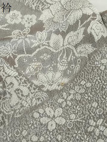 平和屋着物●山岡古都・古都染人　染織美術品　薬墨染　天目織　お召　草花文　正絹　逸品　DABC2688ud_8