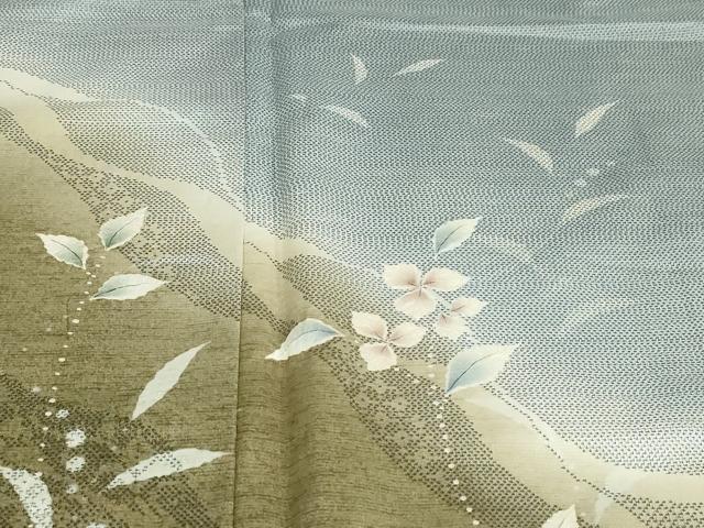平和屋着物●訪問着　紬地　絞り　草花文　正絹　逸品　DABC2700ud_5