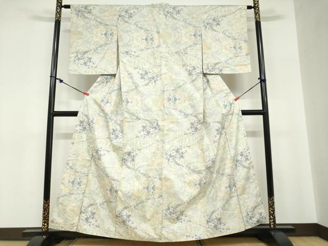 平和屋着物●本場大島紬　7マルキ　枝葉草花文　正絹　逸品　DABC2702ud 平和屋着物○本場大島紬 7マルキ 枝葉草花文 正絹 逸品 DABC2702udの