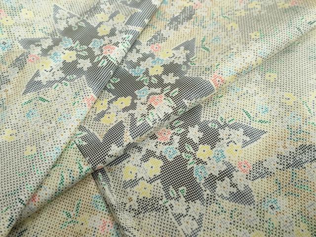 平和屋着物●本場大島紬　7マルキ　枝葉草花文　正絹　逸品　DABC2702ud 平和屋着物○本場大島紬 7マルキ 枝葉草花文 正絹 逸品 DABC2702udの